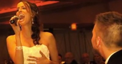 Beautiful Bride Serenades Her New Husband With a Romantic Classic 
