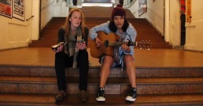 Two Christian Girls Give Glory to the Lord With a Song 