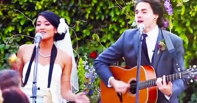 Musical Couple Surprise Guests With CREATIVE Wedding Vows 