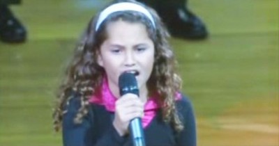 Amazing 9-Year-Old Belts Out The National Anthem. Just Wait Until The End! 