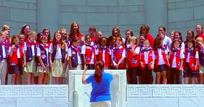 American Heritage Girls National Choir sings America The Beautiful at ANC Memorial Amphitheater