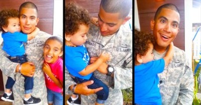 This Soldier Was So Glad To Be Home That He Completely Missed The AWESOME Surprise! 