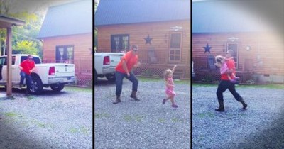 When This Dad Finishes A Tough Day, He Celebrates In The CUTEST Way!  