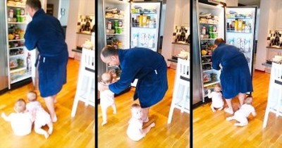 This Dad’s Got Double The Trouble On His Hands. And It’s SUPER Adorable! 