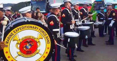 The U.S Marine Band Takes On The Republic Of Korea In This Awesome DRUM-OFF 