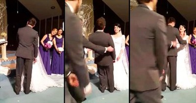 What This Groom Did At The Altar Surprised Everyone. Apparently, He's Excited To Be Married! 