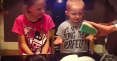 Big Brother Thought Baby Was In Gender Reveal Cake 