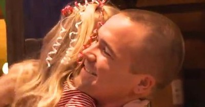 3-Year-Old And Her Soldier Daddy Are Reunited With Help From Santa 