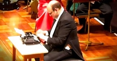 Talented Percussionist Performs Classical Tune With Typewriter 