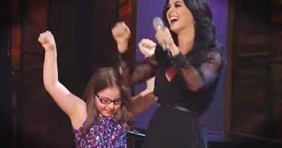 Beautiful Young Girl With Autism Performs With A Superstar 