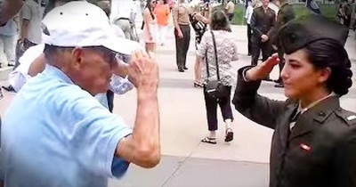 Veteran Asks Formal Permission To Hug Granddaughter 