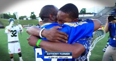 Military Father Surprises Son On Field For Emotional Reunion 