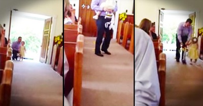 Dad Becomes Flower Girl When Daughter Is Too Nervous