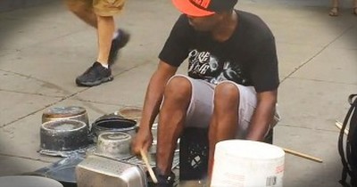 Street Musician WOWs With Pots And Pans 