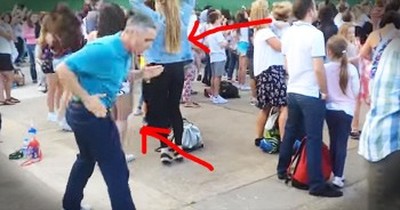 Dad Busts A Move At Outdoor Concert 
