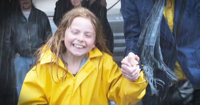 Mom And Daughter Run In The Rain For Inspiring Life Lesson