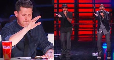 Michael Bublé Does The INCREDIBLE During This Singing Duo’s Audition  