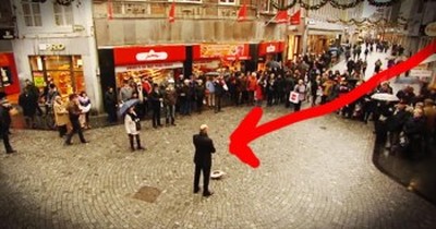 When This Street Performer Started Singing 'You Raise Me Up' The Whole World Stopped 