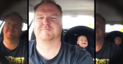 Baby Girl Giggles Hysterically As Dad Copies Her Movements  