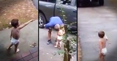 Little Boy Says Sweetest Goodbye To Daddy Going To Work