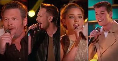 Blake Shelton And Team Sing Country Version Of ‘Lean On Me’ 