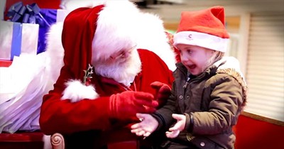 Santa Talks To Little Girl In Sign Language