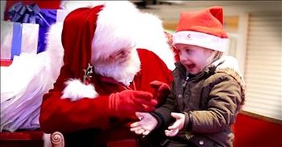 Santa Talks To Little Girl In Sign Language 