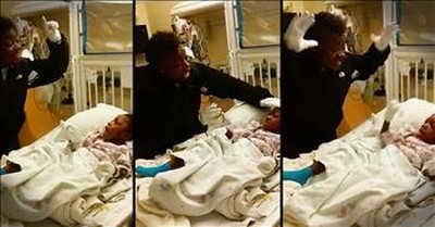 Woman Dances With Godbaby In Hospital Bed After Surgery 