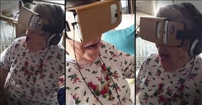 88-Year-Old Has Amazing Reaction To Virtual Reality Ride  