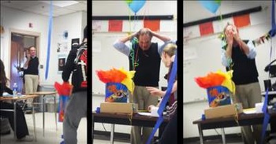 Students Surprises Teacher Who Hasn't Received Birthday Cake In 10 Years 