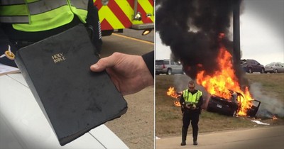 Bible Miraculously Survives Fiery Car Crash