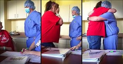Marine Surprises Mom At Hospital Prepping For Chemo 