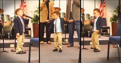 4-Year-Old Leads Worship With 'This Little Light Of Mine' 