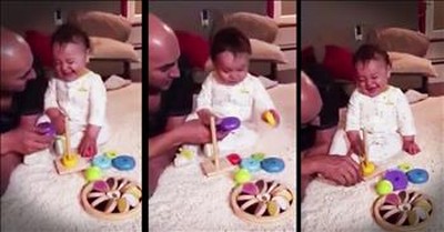 Cute Baby Can't Stop Laughing At His Toy 