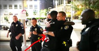 Man Spreads Joy And Love By Hugging Police Officers 