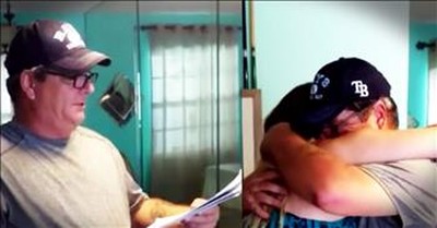 22-Year-Old Surprises The Man She Calls Dad With Adoption Papers 