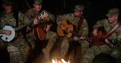 4 Soldiers Sing Neil Young Classic Around A Campfire 