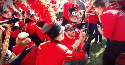 Marching Band Helps Guy Pull Off Surprise Proposal 
