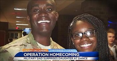 Military Father Surprises Daughter At Homecoming Dance 