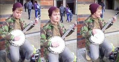 Man On The Street Plays Both Parts Of 'Dueling Banjos'  