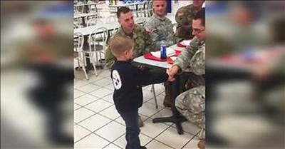 5-Year-Old Thanks Soldiers Eating At The Mall  