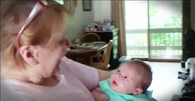 Couple Surprises New Grandma With Their 6-Week-Old Baby  