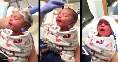 Newborn Baby Loves Getting Her Hair Washed 