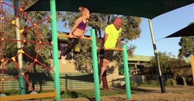 Funny Dad Tries Out Daughter's Gymnastics Routine 