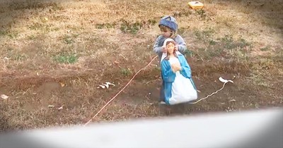 Sweet Little Boy Doesn't Want Nativity Scene To Be Cold Outside
