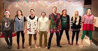 Family Of 8 In Christmas Sweaters Perform Dance 