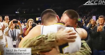 Basketball Player Cries When Hero Brother Comes Home