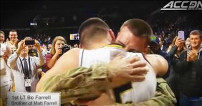Basketball Player Cries When Hero Brother Comes Home 