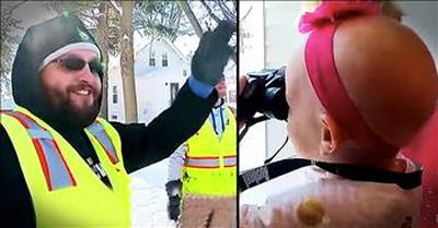 3-Year-Old With Cancer Befriends Garbage Men 