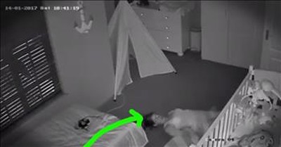 Mom Hilariously Sneaks Out Of Her Baby's Room After Getting Him Down 